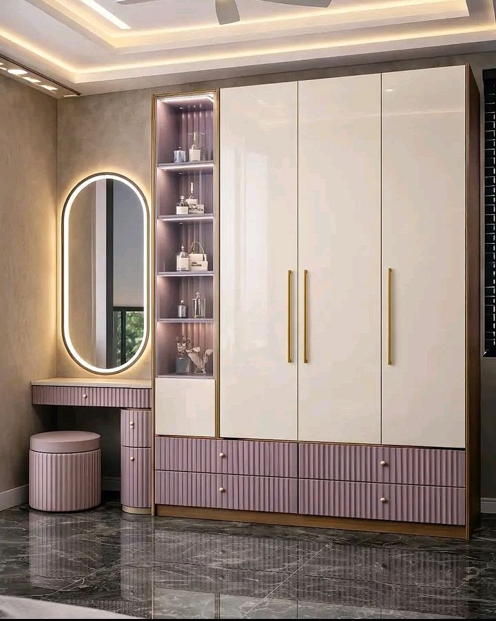 Corner kitchen with modern furniture