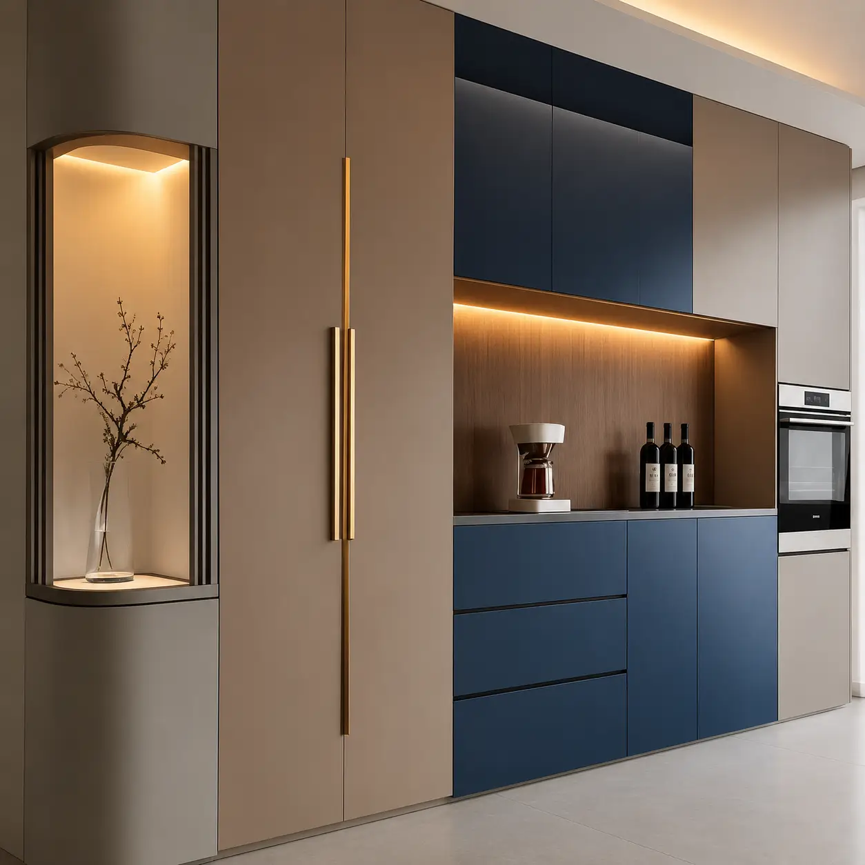 PU Plain Finish Trending Kitchen Design