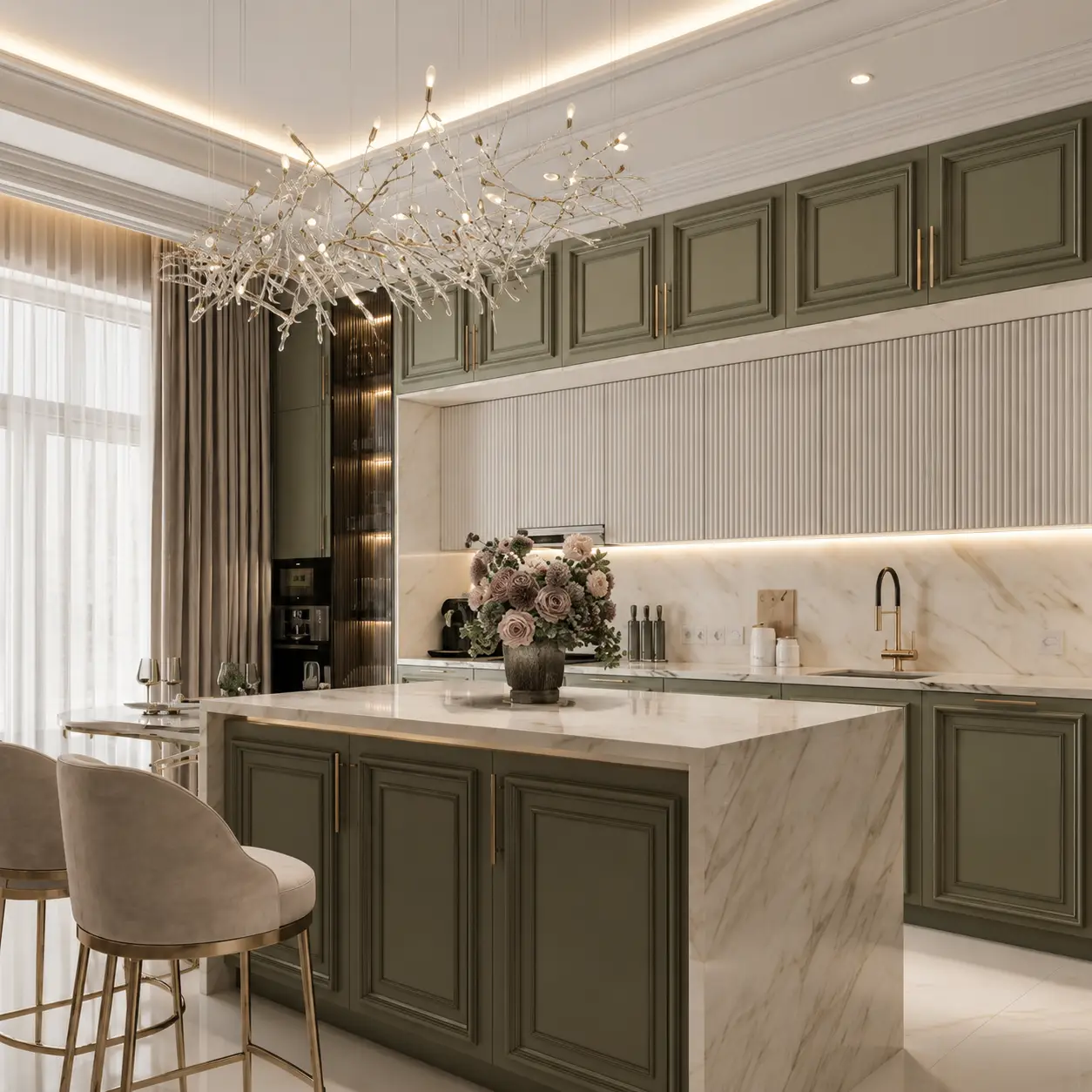 Classic Finish Modular Kitchen Design