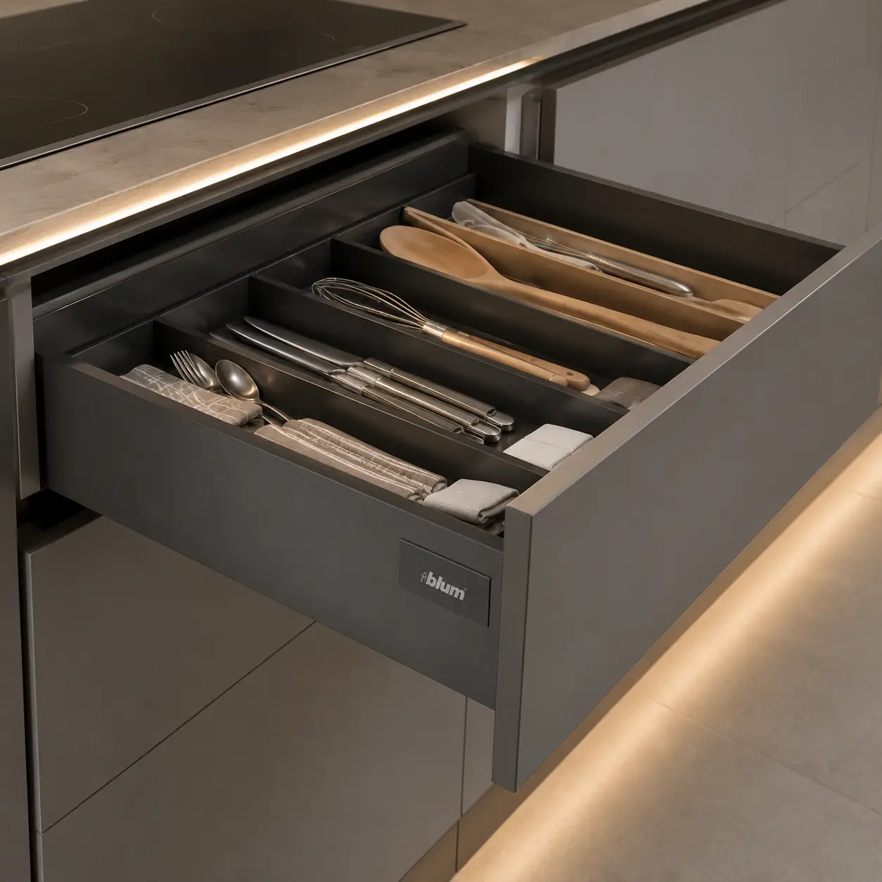 Modular kitchen pull-out bottle organizer for storing bottles, jars, and pantry essentials