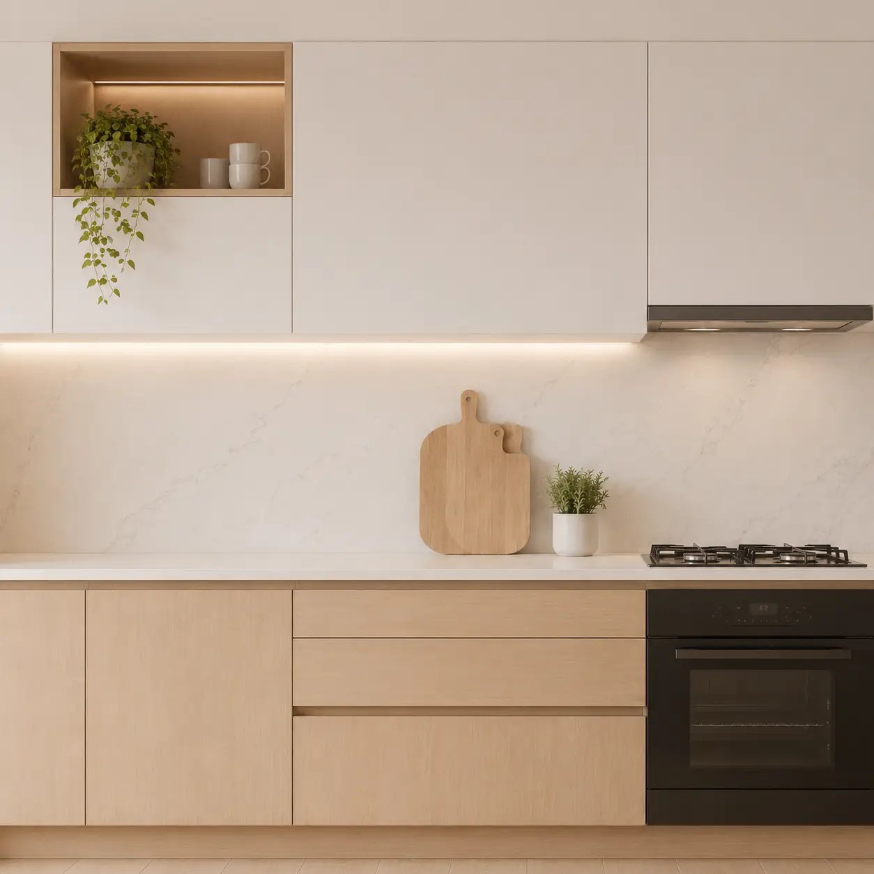 Modular kitchen prepping zone with countertop for cutting, chopping, and meal preparation
